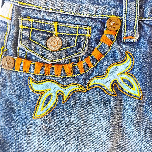 Yag Denim Cutoff Mini Skirt, Jean Skirt for Women or Juniors, Size Medium - Picture 3 of 6